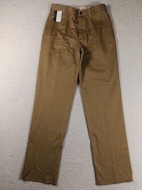 CC Filson Pants Mens 32 Tan British Khaki Twill Chino Unhemmed Workwear Office